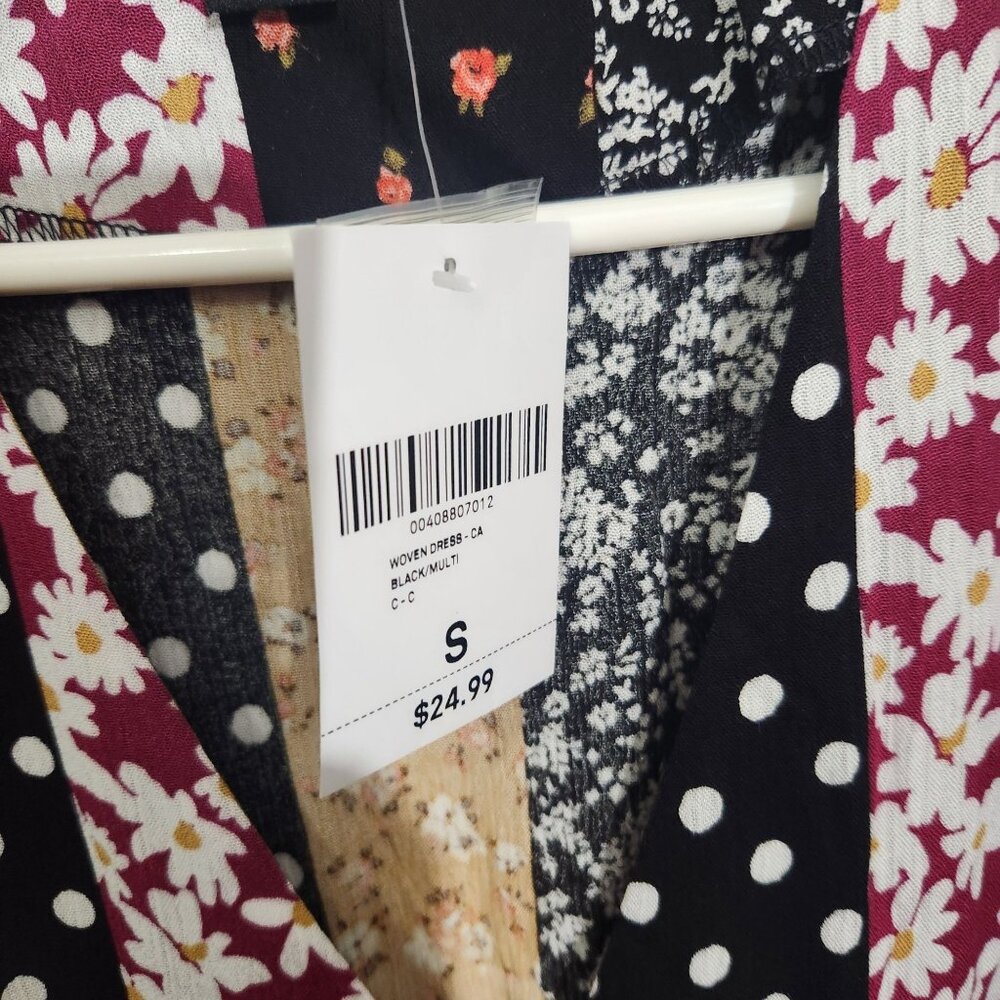 Colorful Forever 21 Dress long Small Patchwork Polka Dots & Florals Cottagecore - Picture 4 of 13